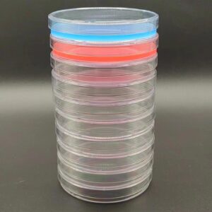 Pack of 10 Plastic Petri Dish with Lid, 90mm Diameter x 15mm Depth Plastic Petri Dish, Supplies for School Experiment Projects, Laboratory, Clear Petri Dish for Theme Party Events