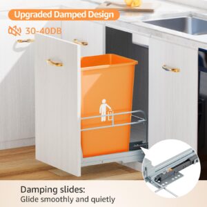 RUNMI Pull Out Trash Can Under Cabinet with Soft-Close Slides,Garbage Can Not Included,Heavy Duty Under Sink Trash Can Kit for Kitchen, Requires Minimum Cabinets Opening 12" W X 18" D