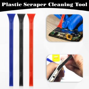 12 Pcs Colorful Plastic Scraper Cleaning Tool Multi-Purpose Stiff Scraper Pen-Shaped Scraper Tool Non-Scratch Kitchen Scraper Cleaning Pen for Stickers Labels Oil Stains Food Dirt