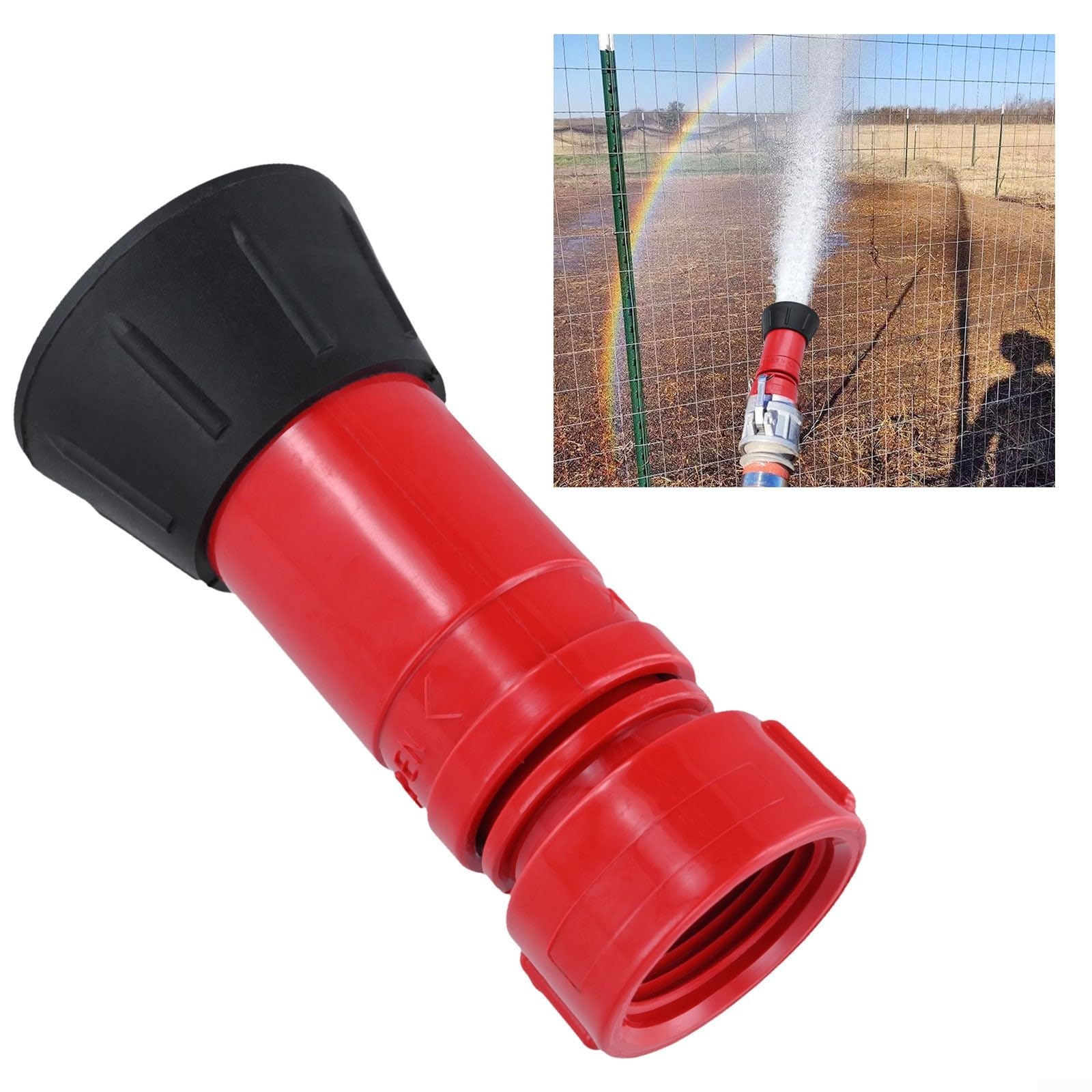 Fire Hose Nozzle, Heavy Duty Water Distribution Nozzle, 1-1/2 Inch NSTNH Fire Hose Nozzle, High Pressure Sprinkler