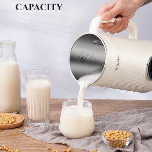 KIDISLE 8 in 1 Nut Milk Maker Blender, 32oz Homemade Almond, Oat, Coconut, Soy, Plant Based Milks and Non Dairy Beverages, Automatic Soybean Milk Machine with Delay Start/Keep Warm/Boil Water, White