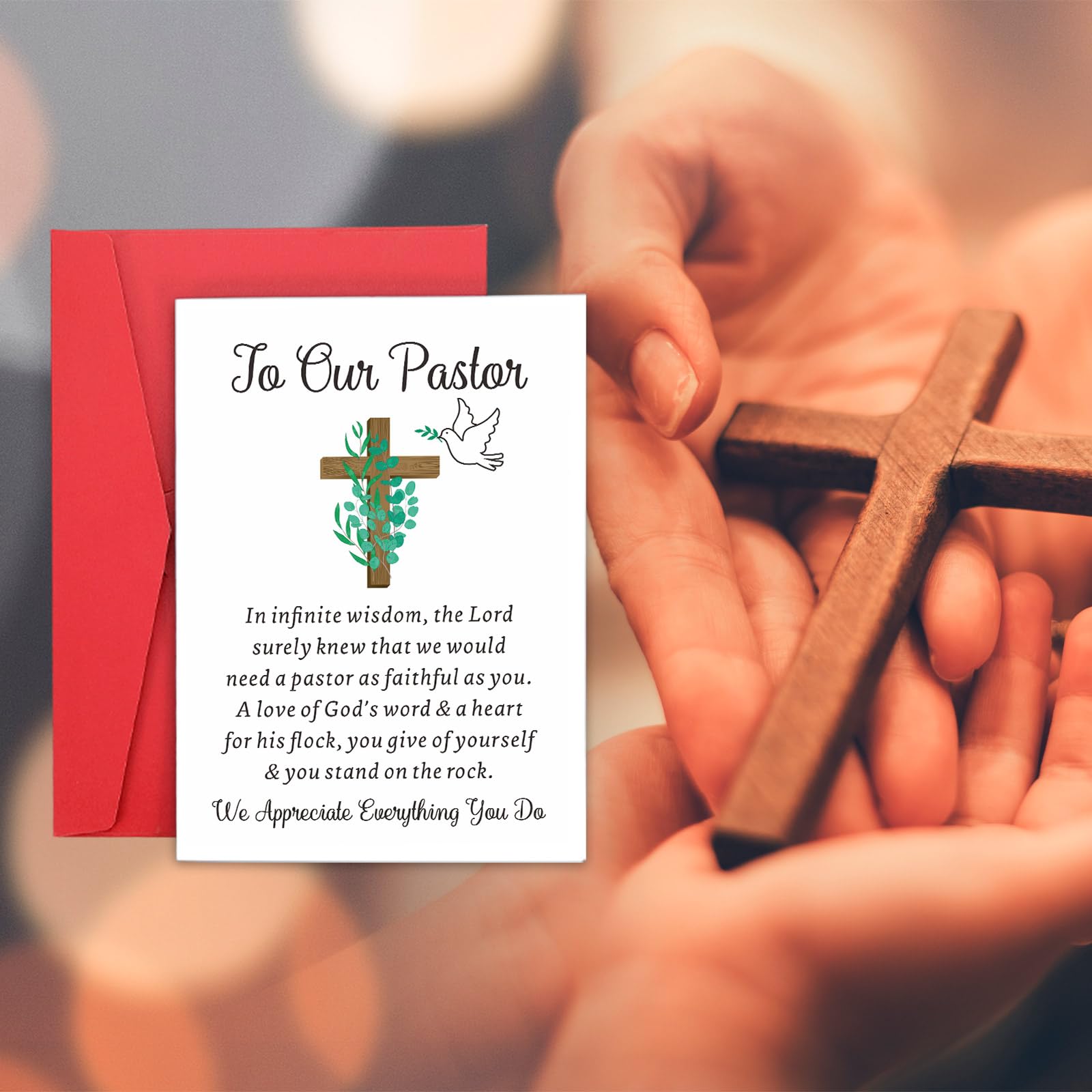 Pastor Appreciation Gifts for Women Men Pastor Appreciation Cards Bulk Pastor Thank You Cards Pastor Gift for Men Priest Minister Church Pastor Birthday Ordination Anniversary Card Religious Christmas