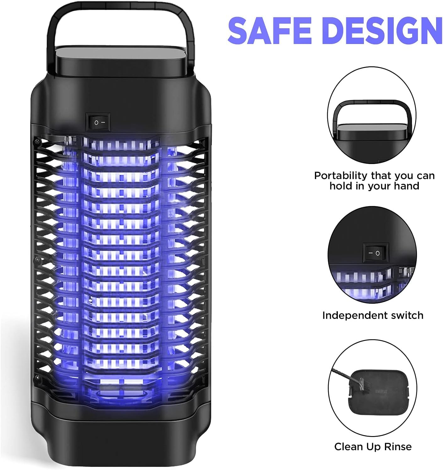 Bug Zapper - Powerful Electric Mosquito Zapper Fly Killer for Indoor-4200V Metal Mesh, Insect Fly Trap Indoor Mosquito Killer for Home, Garden, Patio, Backyard(18W)