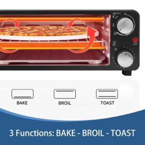 Electric Pizza Oven Indoor Countertop Pizza Oven Commercial Pizza Maker Machine Bake 12” Pizzas in Minutes, 1200W Toaster Oven for Home with Timer, Removable Door