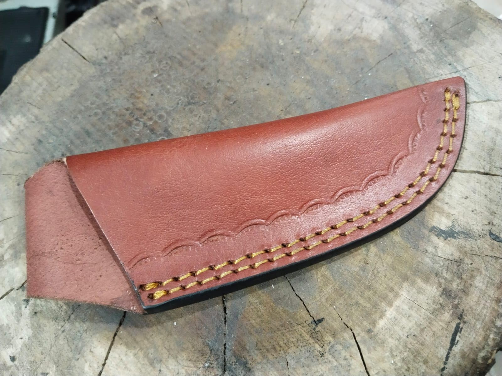 Generic Leather Sheath with Hand Stitching, Brown