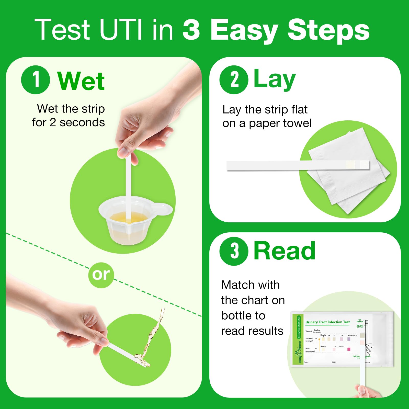 25count & 3Count Individually Wrapped UTI Test Strips