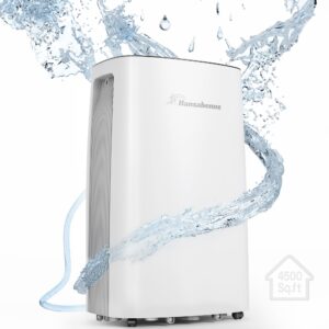 hansabenne 70-pints dehumidifier for basements - 4500 sq. ft. compact dehumidifier with auto or manual drainage- compact dehumidifier with intelligent humidity control | auto defrost | dry clothes