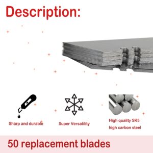 Follde 30 Pc. for Milwaukee Carbide Utility Knife Blades, SK5 Carbon Steel, 50° Cutting Angle, Sharp And Durable Replacement Razor Blades