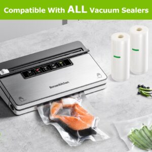 Bonsenkitchen Vacuum Sealer Bags Rolls, 8 in x 50 ft Rolls 2 pack Durable Food Sealer Bags, Commercial Grade, Heavy Duty, BPA Free, Seal a Meal, Great for Food Storage & Sous Vide Cooking, VB23