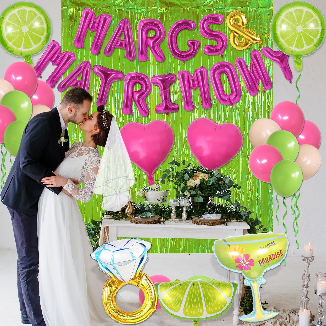 Margs and Matrimony Bachelorette Party Decorations, Margarita Bachelorette Balloons for Bachelorette Party Wedding Bridal Shower Mexican Fiesta Carnival Cinco De Mayo Themed Party