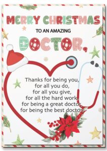 blinkwishes christmas card for doctor, doctor merry christmas greeting card with envelope and seal, thank you christmas gift for doctor and healthcare worker, xmas gift ideas