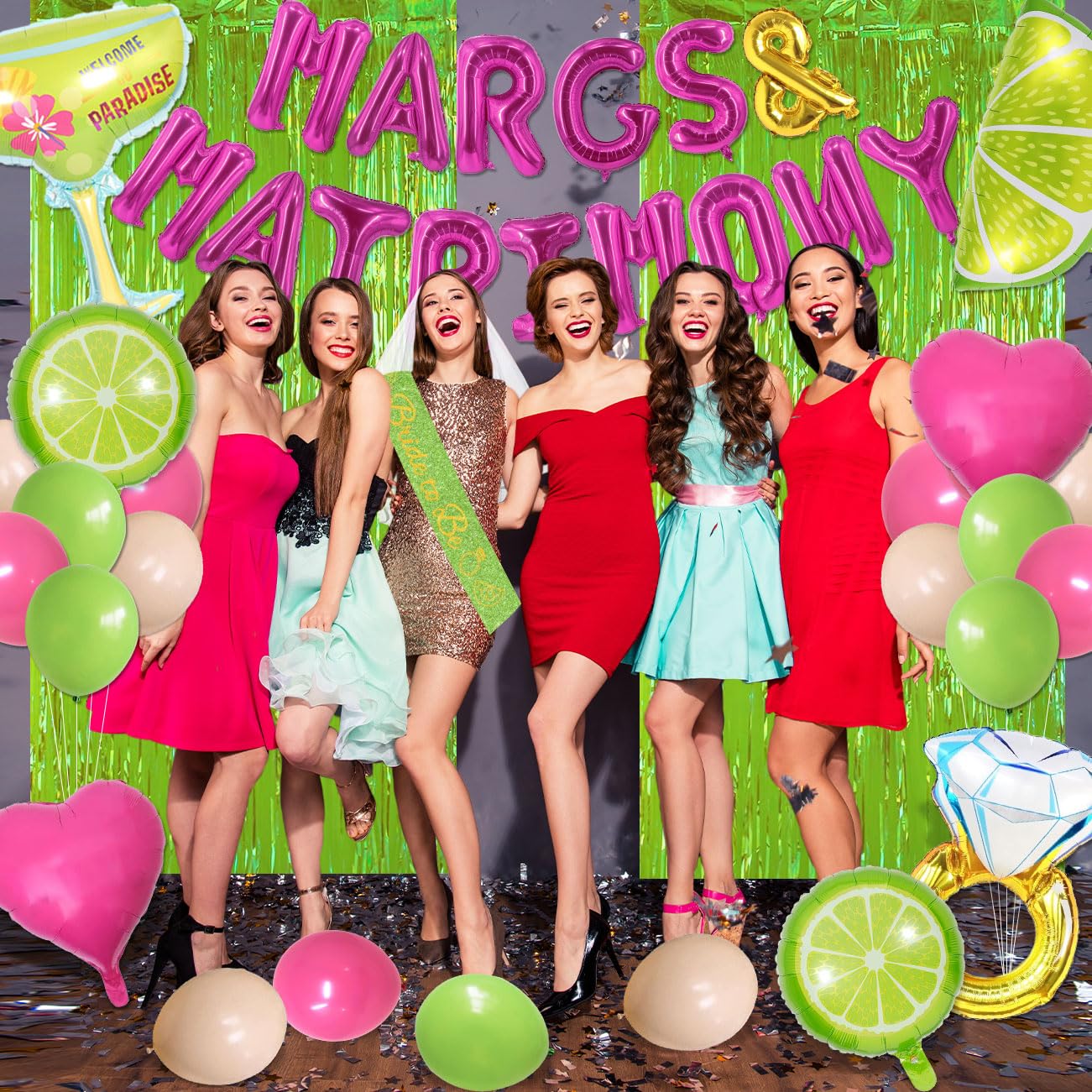 Margs and Matrimony Bachelorette Party Decorations, Margarita Bachelorette Balloons for Bachelorette Party Wedding Bridal Shower Mexican Fiesta Carnival Cinco De Mayo Themed Party