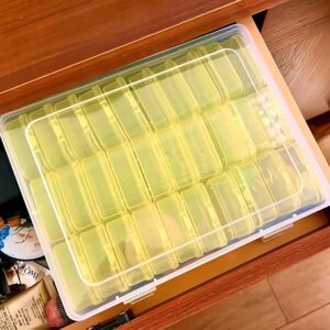 Forever bene 31-Piece Mini Storage Box Set - Transparent Plastic Organizer with Hinged Lids for Crafts, Jewelry, and Small Items - Durable and Portable Solution(yellow)