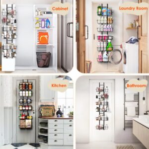 LUXEAR Over the Door Pantry Organizer, 6-Tier Adjustable Pantry Organizers and Storage, No-Assembly Foldable Metal Hanging Over the Door Organizer for Kitchen, Home, Laundry Room, Bathroom