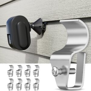 8 pack vinyl siding hooks, no hole siding clips for hanging blink, arlo, ring outdoor security camera, no-drilling heavy duty siding hangers for mount doorbell, lights and christmas decors