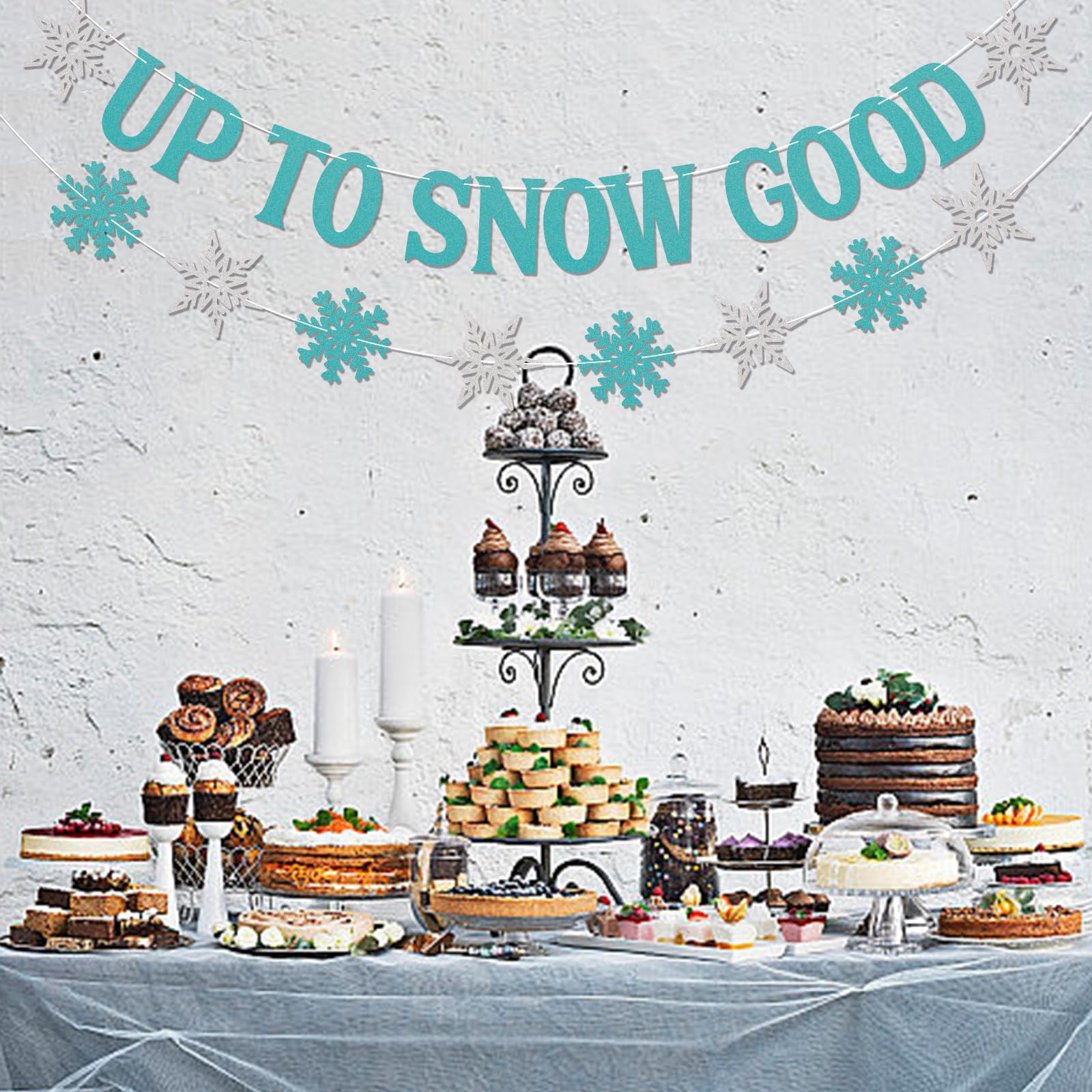 Up To Snow Good Banner - Winter Snowflake Themed Bride to Be Decor, Snow in Love Sign, Snowflake Banner for Bridal Shower Wedding Hen Party Decorations