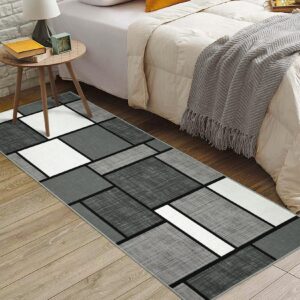 faironly 2x6 runner rug washable runner rug kitchen runner rug geometric runner rugs modern floor cover for hallways non slip runner rug low pile carpet for living room bedroom dining room,grey