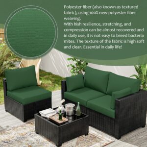 Kimunuk 8p Outdoor Cushion Slipcovers Outdoor Patio Cushions Covers Replacement Waterproof with Zipper for 3-Seat Outdoor Rattan Sofa Patio Furniture Cushion Covers Green, Covers Only