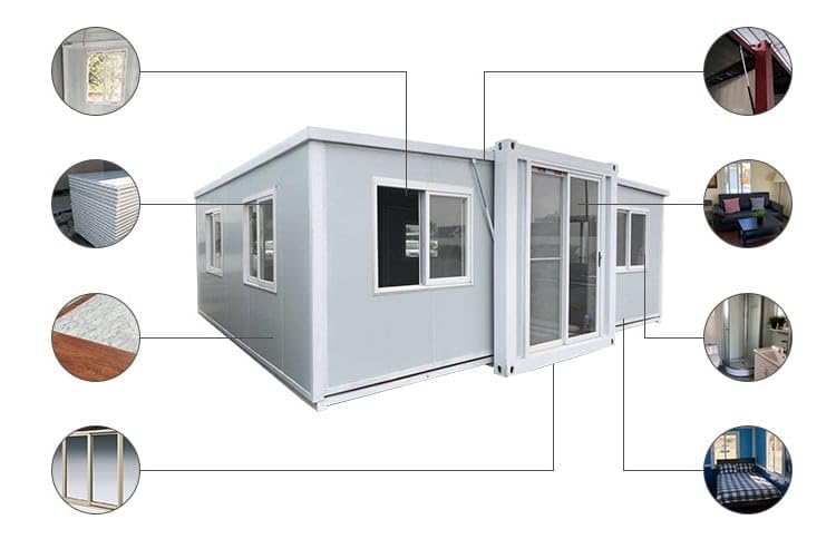 Generic 19x20ft portablePrefabricated Modular Home,Mobile Expendable Plastic prefab House for Hotel, Booth, Gaurd House, Office, Shop, Villa, Warehouse, Workshop (with Restroom)., Brown/White/gray