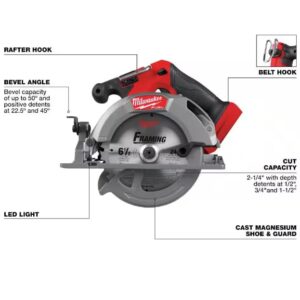 MILWAUKEE - M18 FUEL 18V Lithium-Ion Brushless Cordless 6-1/2 in. Circular Saw - 2833-20