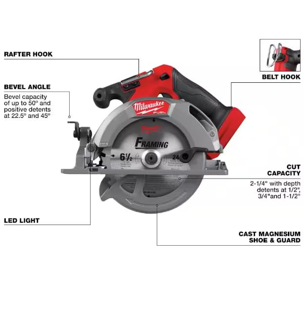 MILWAUKEE - M18 FUEL 18V Lithium-Ion Brushless Cordless 6-1/2 in. Circular Saw - 2833-20