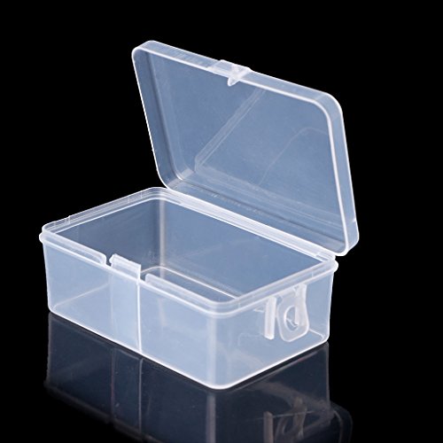 Happyaer Storage Box Rectangular Plastic Transparent Storage Box Jewelry Beads Container Organizer