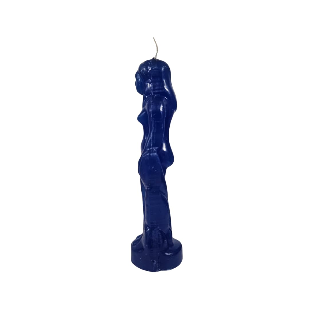 Woman Blue Figure Candle 8'