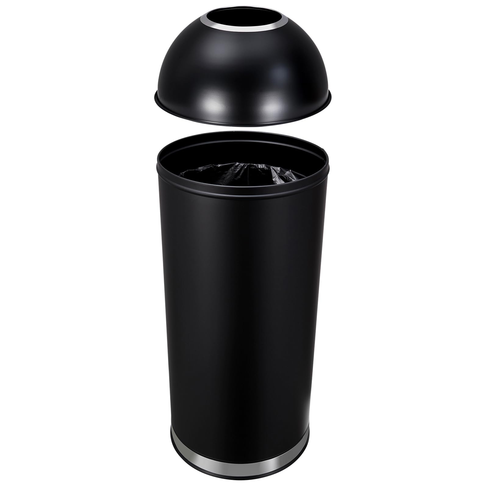 GarveeTech 17 Gal / 65L Open Top Trash Can Commercial Grade Heavy Duty Tall Commercial Trash Can Brushed Stainless Steel for Outdoor | Kitchen Waste Bins for Home, Office, Restaurant, Restroom