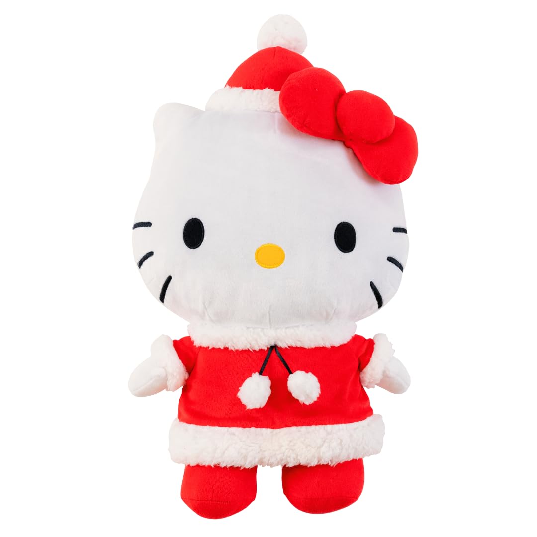 Franco Hello Kitty Santa Holiday & Christmas Bedding Super Soft Plush Cuddle Pillow Buddy, (Officially Licensed Product)