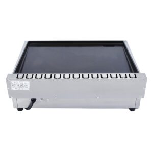 DULNICE Electric Griddle for Commercial Use - 3000W Enamel Cast Iron Cooking Plate with Temperature Control - Ideal for Restaurants and Commercial Kitchens