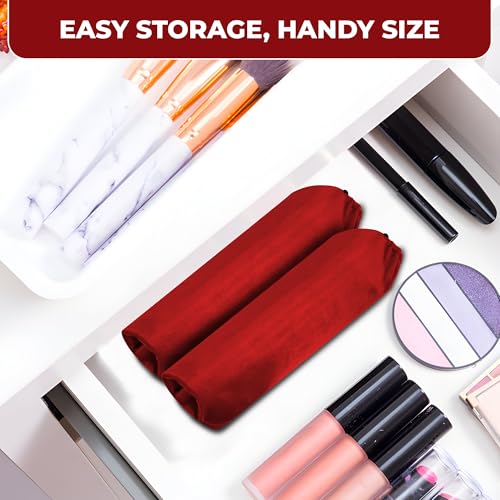 Adult Game Toy Storage Bags - 5 PCs Red 15.7x11.8 Inch Microfiber Drawstring Pouches - Travel Friendly Adjustable Toy Organizer Foldable Ditty Underwear Bag Sunglasses Case