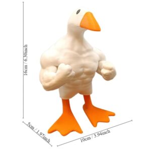 NYSCURE Magnetic Goose Figurine for Home Decor - Quirky Muscular Duck Statue Desk Bookshelf Living Room Ornament 6.3 Inches