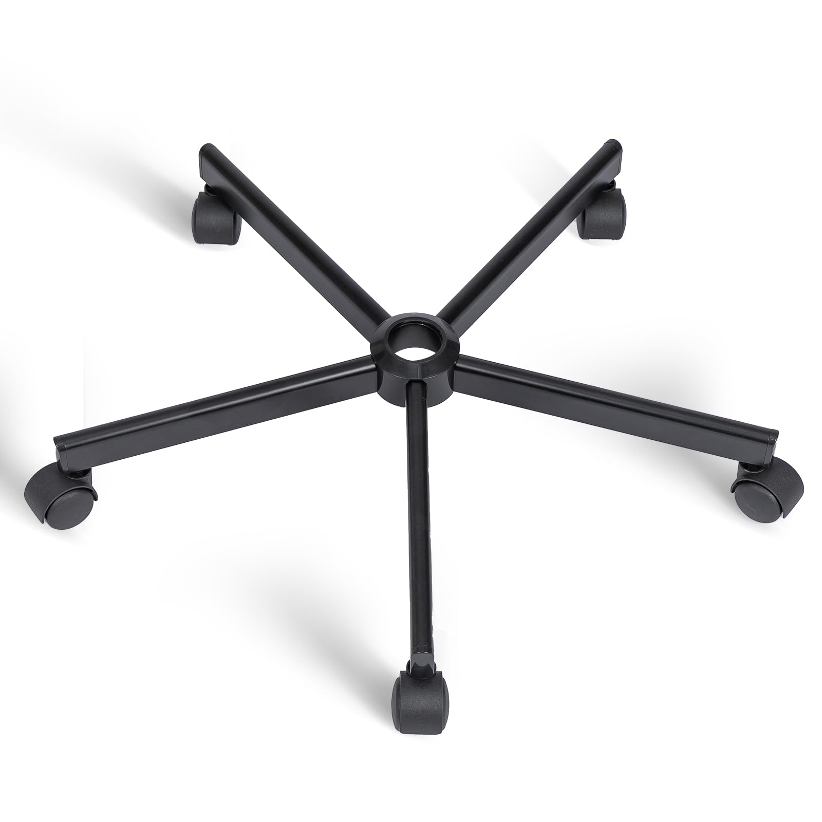 XSZD Generic Home Office Swivel Chair Base – Durable, Steady and Easy Installation – Perfect for Criss Cross and Cross Legged Chairs with Replacement Casters (Black,Base+Wheel)