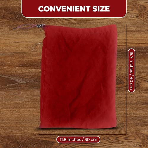 Adult Game Toy Storage Bags - 5 PCs Red 15.7x11.8 Inch Microfiber Drawstring Pouches - Travel Friendly Adjustable Toy Organizer Foldable Ditty Underwear Bag Sunglasses Case