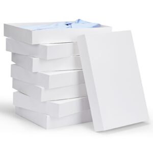 moretoes 8pcs gift boxes with lids for presents, white robe boxes, shirt boxes bulk for wrapping gifts, christmas, holidays, birthdays, father's day, graduations, weddings (large 14'' x 9.5'' x 2'')