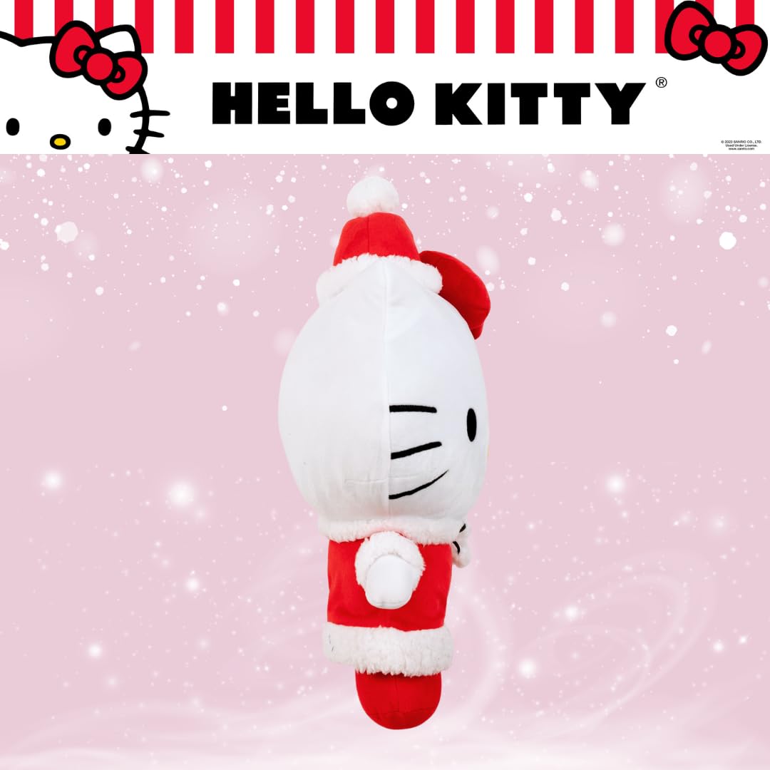 Franco Hello Kitty Santa Holiday & Christmas Bedding Super Soft Plush Cuddle Pillow Buddy, (Officially Licensed Product)