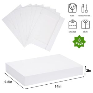 Moretoes 8pcs Gift Boxes with Lids for Presents, White Robe Boxes, Shirt Boxes Bulk for Wrapping Gifts, Christmas, Holidays, Birthdays, Father's Day, Graduations, Weddings (Large 14'' x 9.5'' x 2'')