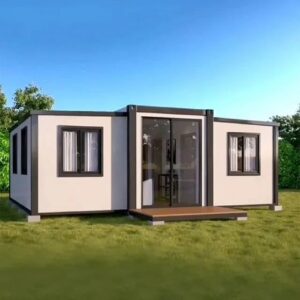 generic 19x20ft portableprefabricated modular home,mobile expendable plastic prefab house for hotel, booth, gaurd house, office, shop, villa, warehouse, workshop (with restroom)., brown/white/gray