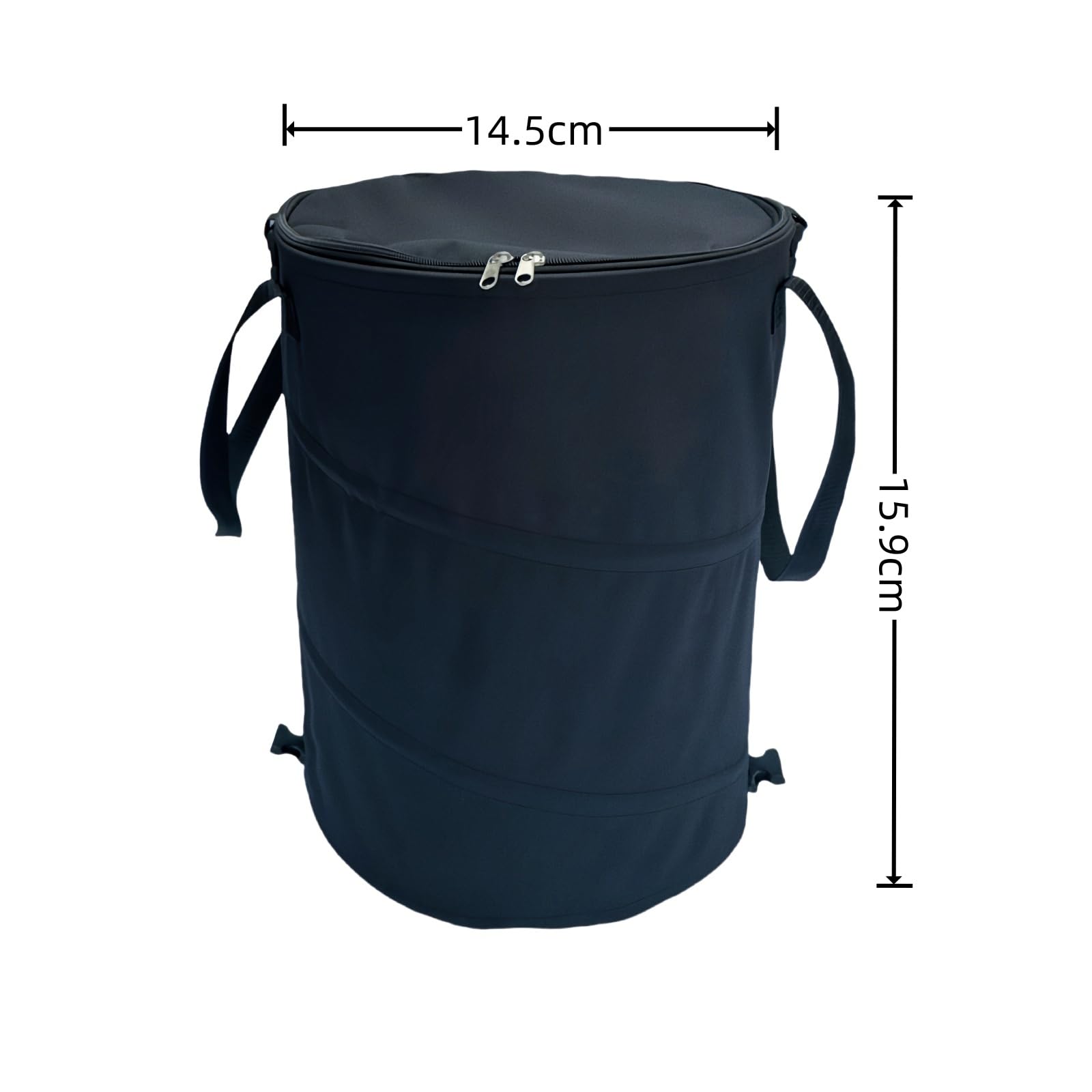 Leinoupt:Collapsible Trash can with lid,Foldable Camping Trash can,Pop-up Trash can with lid,Outdoor Trash can with lid,Clothes and Toys Recycle bin,Thickened, Solid, Durable,Attached Hook (Black)