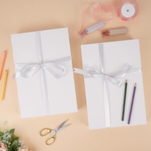 Moretoes 8pcs Gift Boxes with Lids for Presents, White Robe Boxes, Shirt Boxes Bulk for Wrapping Gifts, Christmas, Holidays, Birthdays, Father's Day, Graduations, Weddings (Large 14'' x 9.5'' x 2'')