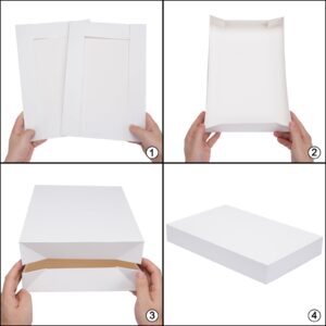 Moretoes 8pcs Gift Boxes with Lids for Presents, White Robe Boxes, Shirt Boxes Bulk for Wrapping Gifts, Christmas, Holidays, Birthdays, Father's Day, Graduations, Weddings (Large 14'' x 9.5'' x 2'')