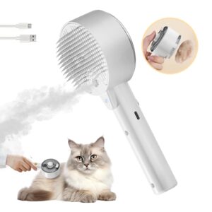 cloud care cat brush for indoor cat steam brush for shedding spritz defur comb for cats steam cat brush for long short hair cat dog pet steam brush for cats massage grooming self-cleaning (white)