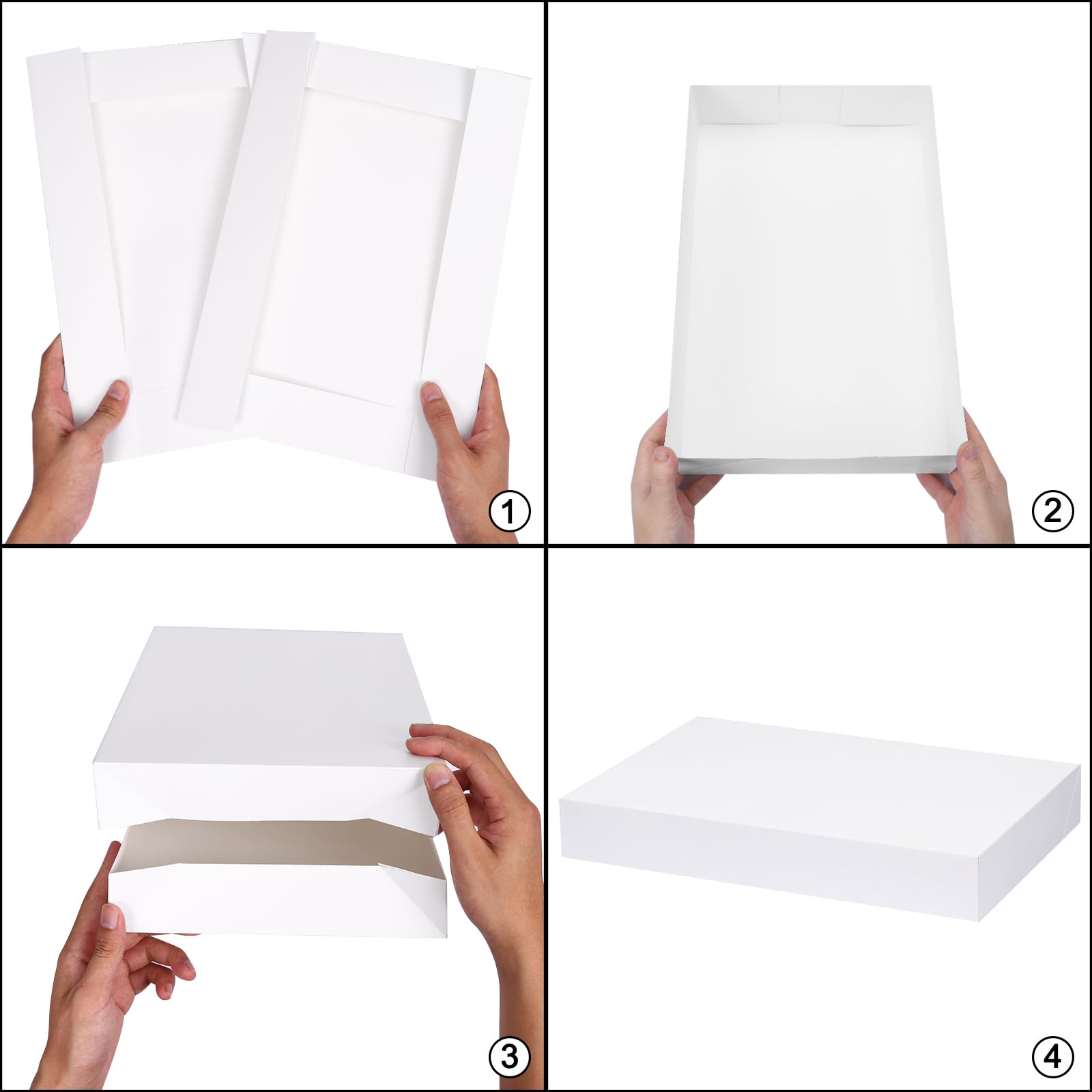 Moretoes 8pcs Gift Boxes with Lids for Presents, White Robe Boxes, XLarge Shirt Boxes Bulk for Wrapping Gifts, Christmas, Holidays, Birthdays, Graduations, Weddings (17''x11''x2.4'')