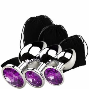 deeplove 3 pcs metal plug velvet drawstring bags bags gift package bag js8