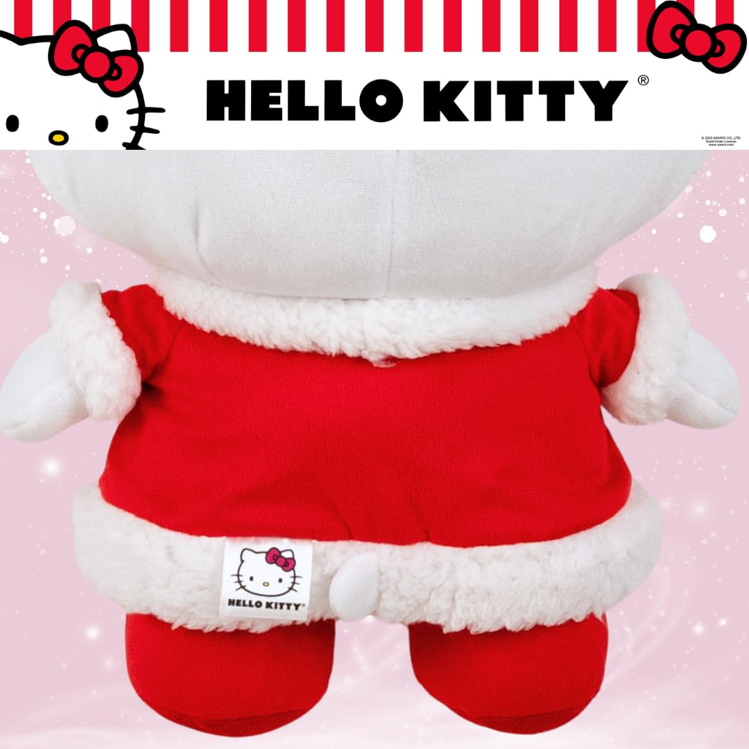 Franco Hello Kitty Santa Holiday & Christmas Bedding Super Soft Plush Cuddle Pillow Buddy, (Officially Licensed Product)