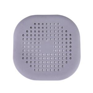 generic drain hair catcher square silicone trap shower drain cover with suction cups for bathroom bathtub kitchen filter flat strainer 2 pack mesh strainers for sink (grey, one size), gray, cakcohs1y