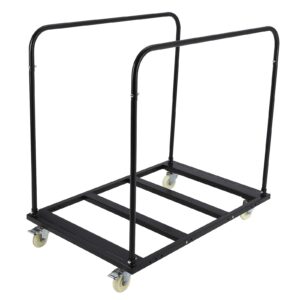 GarveeTech Folding Table Cart, 1500 LBS Heavy Duty Table Trolley with 5" Swivel Wheels, Black Desk Trolley for Garage, Home, Warehouse, Party Event Hotel Furniture 10 Table Capacity