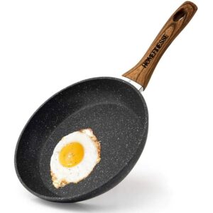 homefinesse nonstick frying pan skillet, swiss granite coating pan, egg omelette pan, pfoa free, chef pan healthy stone (9.5 inches)