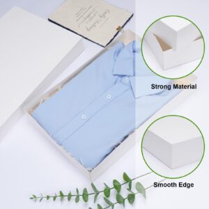 Moretoes 8pcs Gift Boxes with Lids for Presents, White Robe Boxes, Shirt Boxes Bulk for Wrapping Gifts, Christmas, Holidays, Birthdays, Father's Day, Graduations, Weddings (Large 14'' x 9.5'' x 2'')