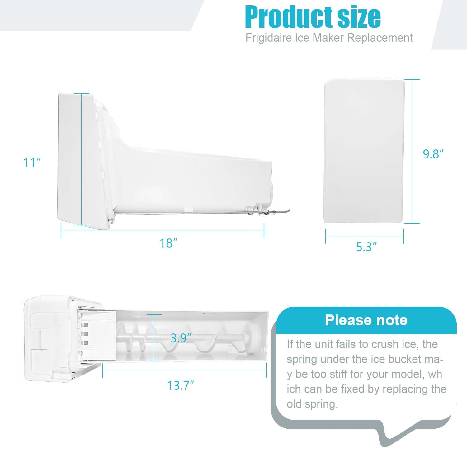 Upgraded DA97-14474C Refrigerator Ice Bucket, Suitable for Samsung Ice Maker Replacement Ice Bucket Container Parts DA97-14474A Ice Tray Assembly, RF28HMEDBSR RF263TEAESR Refrigerator Ice Maker